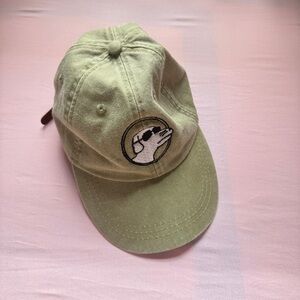 Modern baseball dad dog hat in green MOBO